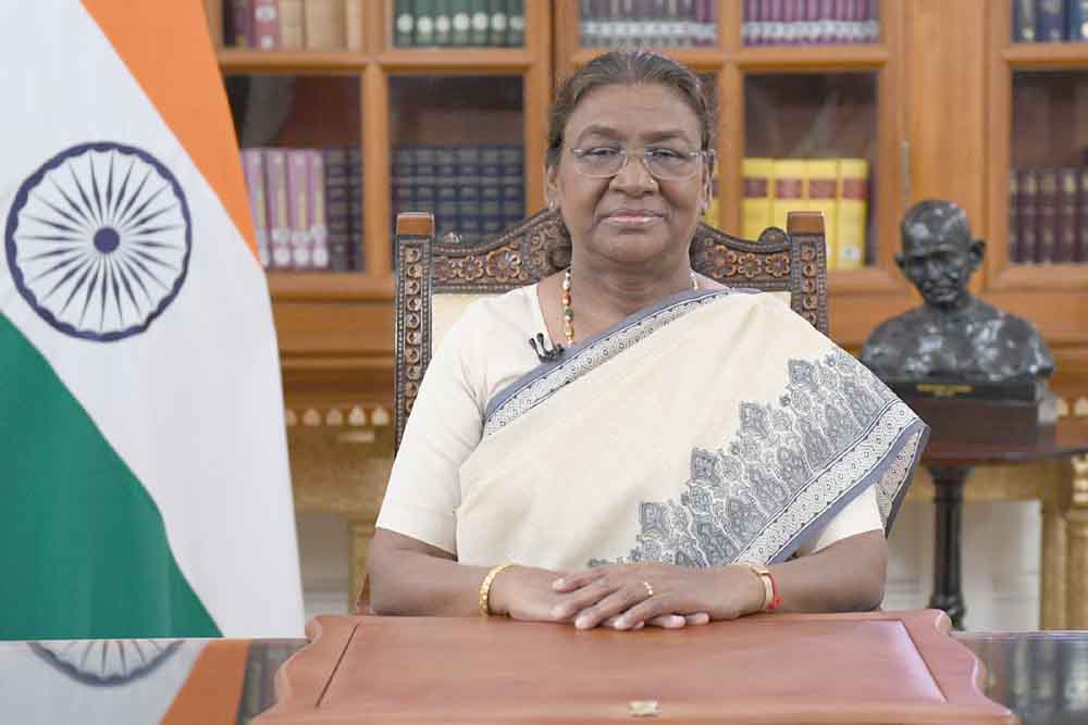 The President of India, Smt. Droupadi Murmu addresses to the Nation on the Eve of the 78th Independence Day via video message on August 14, 2024.