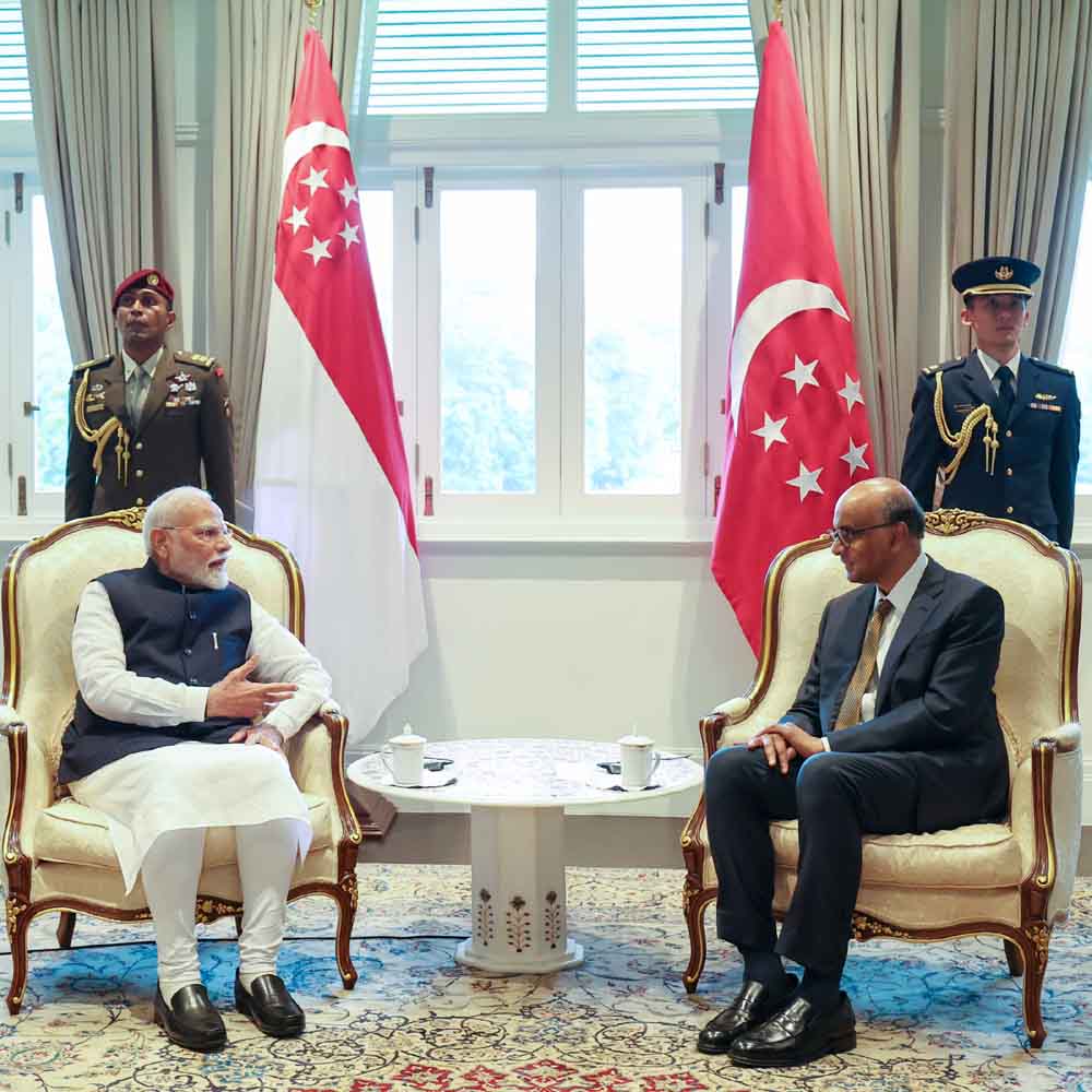 PM meets the President of Singapore, Mr. Tharman Shanmugaratnam, in Singapore on September 05, 2024.
