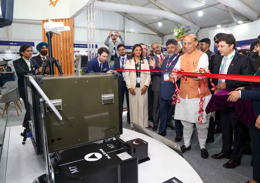 Glimpses of inauguration of iDEX Pavilion by the Union Minister for Defence, Shri Rajnath Singh at 15th Aero India in Bengaluru, Karnataka on February 10, 2025.