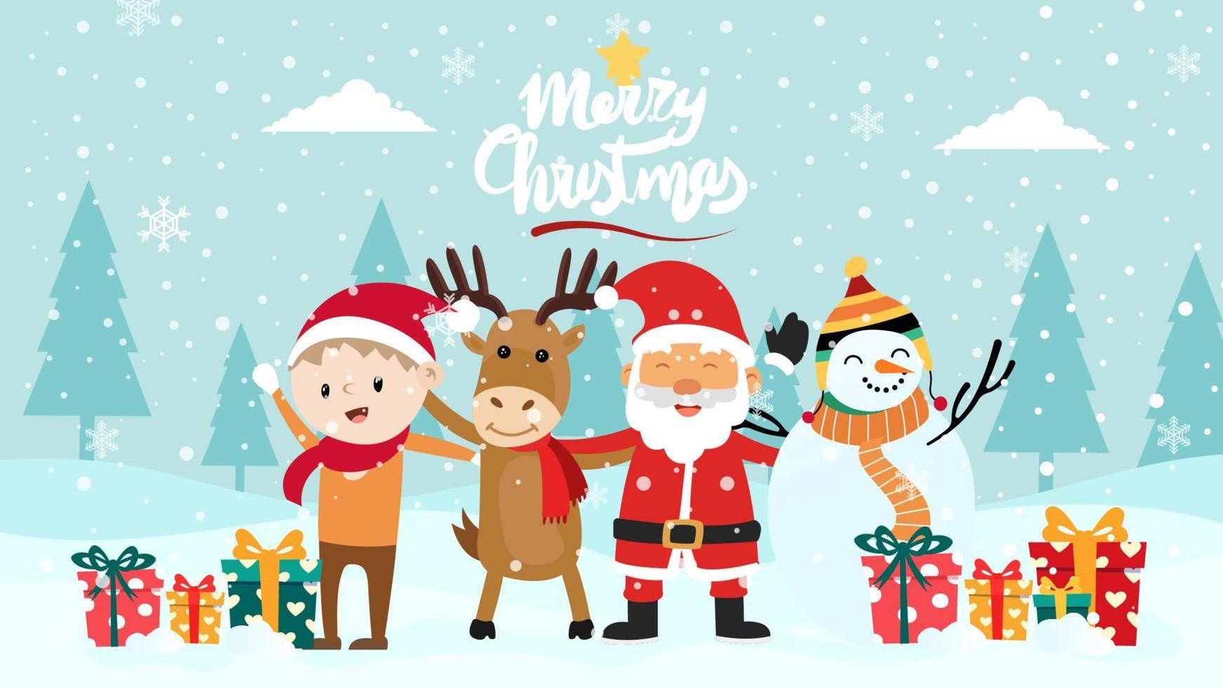 merry-christmas-cartoon-cute-illustration-vector