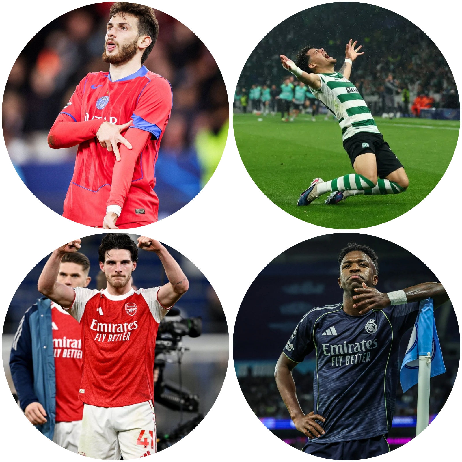 यूएफए चैंपियंस लीग: रियल म्याड्रिड, पीएसजी, आर्सनल और स्पोर्टिंग लिस्बन क्वार्टर फाइनल में